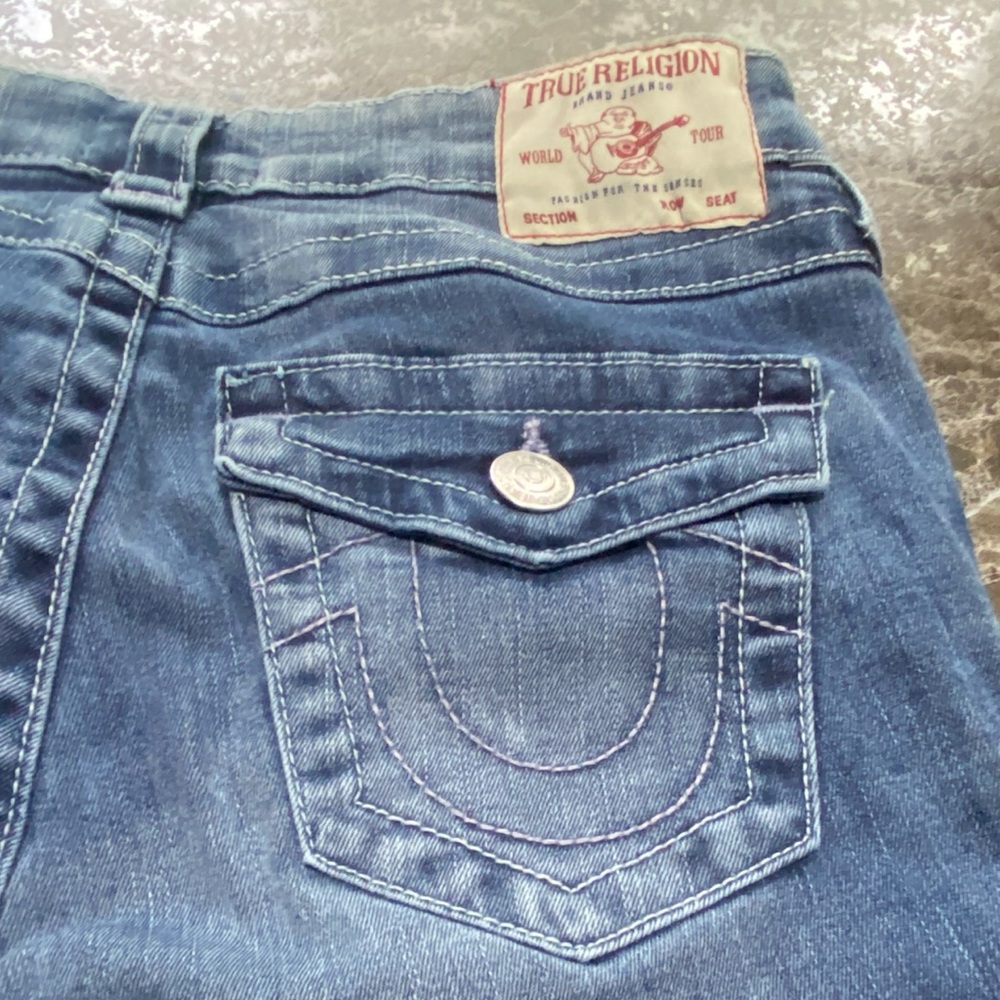 True Religion Jennie Curvy Capri Jeans – Size 27 – Flap Pocket Classic Y2K Vibes - Picture 6 of 8